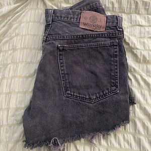 Black Wrangler Denim Cutoff Shorts
